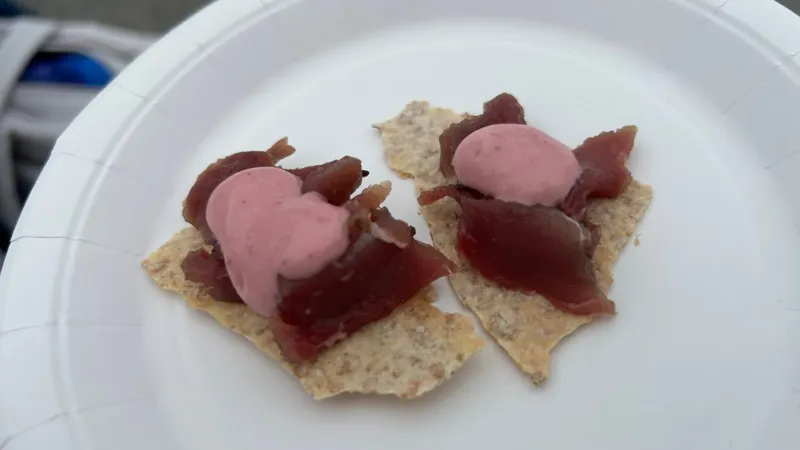 Akevittgravet hjortefilet med tyttebærrømme